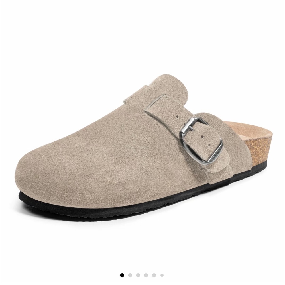 Taupe Suede Clogs